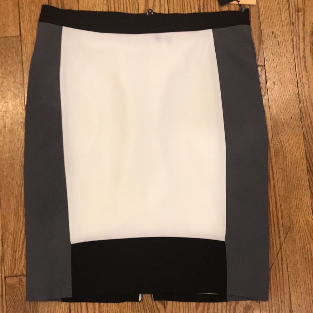 Grey white and black skirt-zip all the way up back